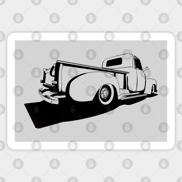 Chevy 3100 pickup - stylized monochrome Sticker by mal_photography